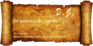 Draskovich Jenő névjegykártya